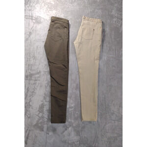 H&M Women’s Skinny Jeans Lot Of 2 Stretchy Green Beige Pants Mid Rise Size 10
